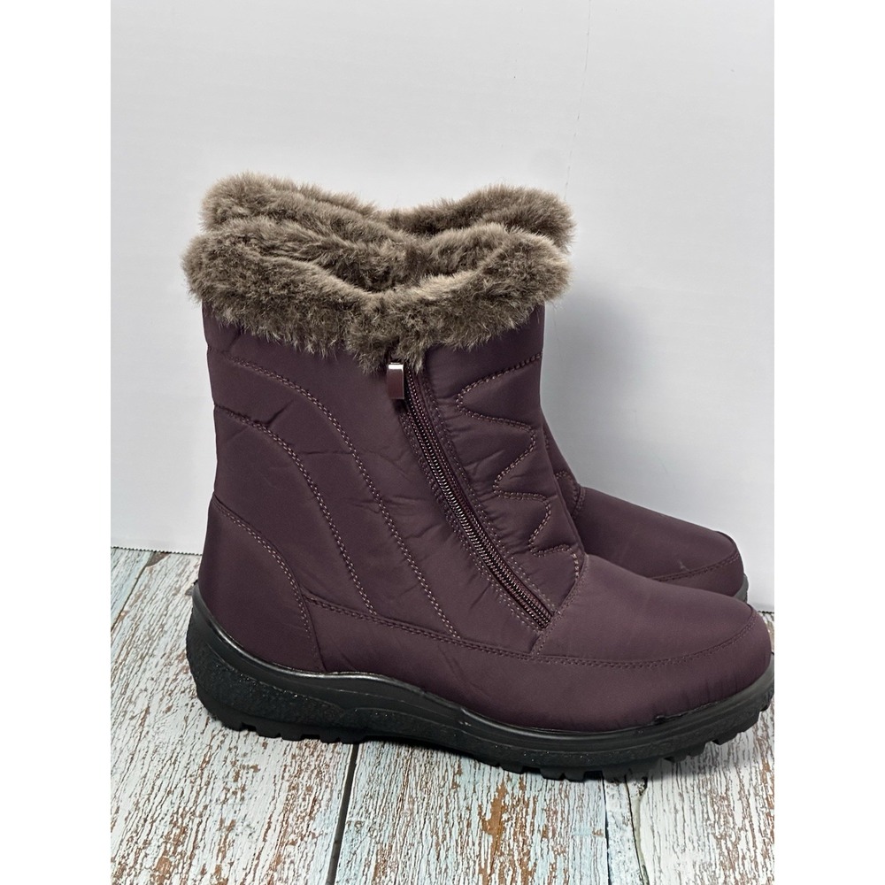 Flexus Italian Comfort Women's Burgundy Snow Boots Size 38 (7.5-8) - Picture 15 of 16